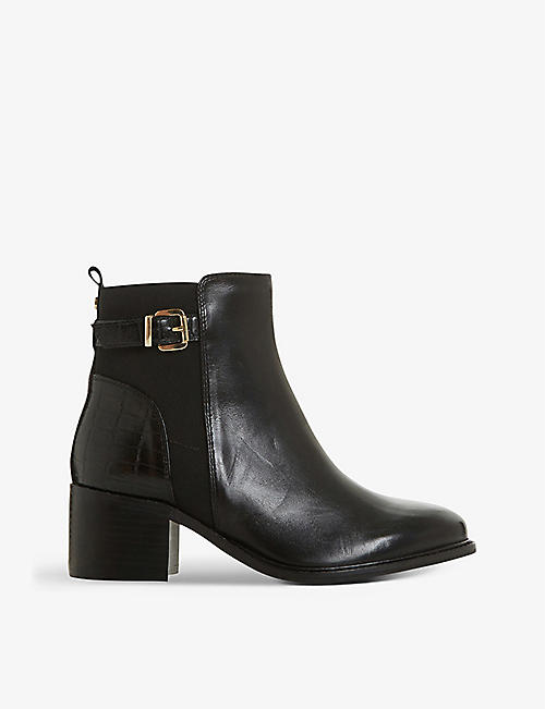 DUNE: Poetics buckle-detail leather ankle boots