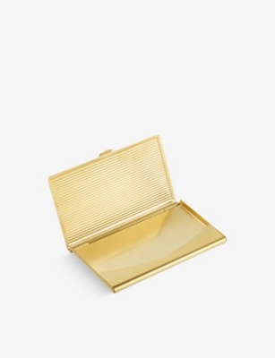 Shop Cartier Diabolo De  Lacquered Golden-finish Metal Card Holder In Multi