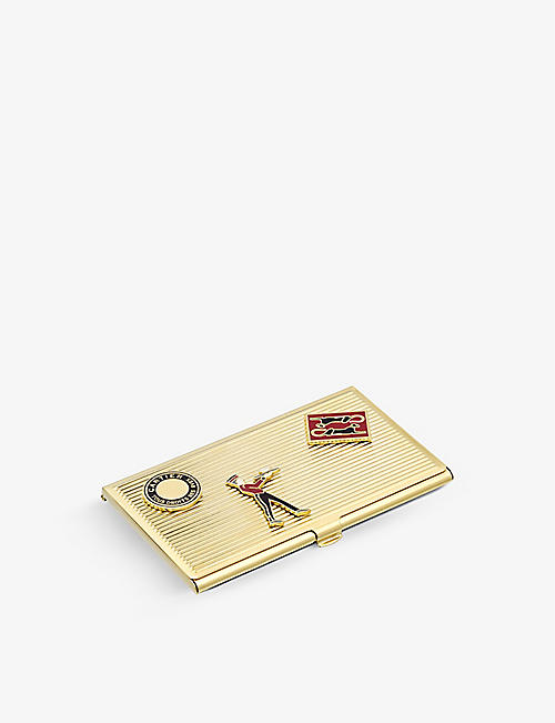 CARTIER：Diabolo de Cartier 漆面金色金属卡夹