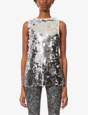 embellished mesh top