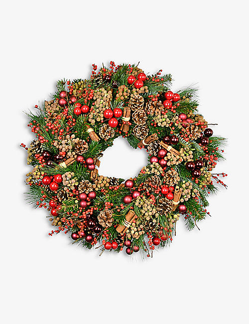 MOYSES STEVENS: Scents of Christmas real-foliage wreath 40cm