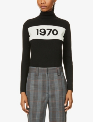 BELLA FREUD 1970 intarsia turtleneck wool jumper Selfridges