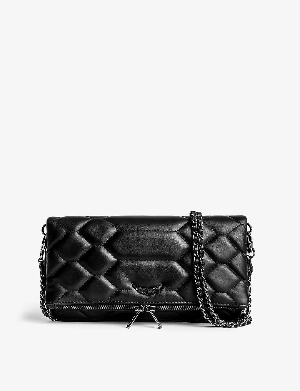 Zadig & Voltaire Rock Leather Cross-body Bag In Noir