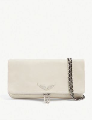 Zadig & Voltaire Rock Leather Clutch Bag In Flash