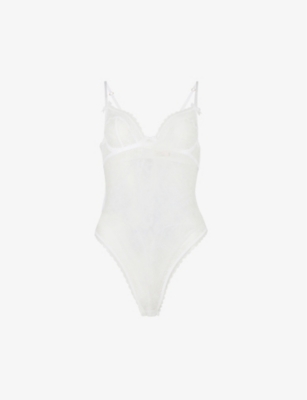 AGENT PROVOCATEUR: Hinda sheer stretch-lace body