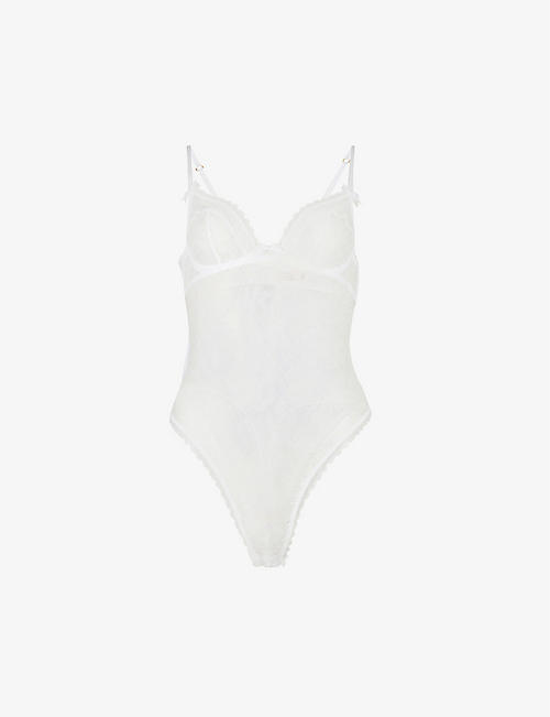 AGENT PROVOCATEUR: Hinda sheer stretch-lace body