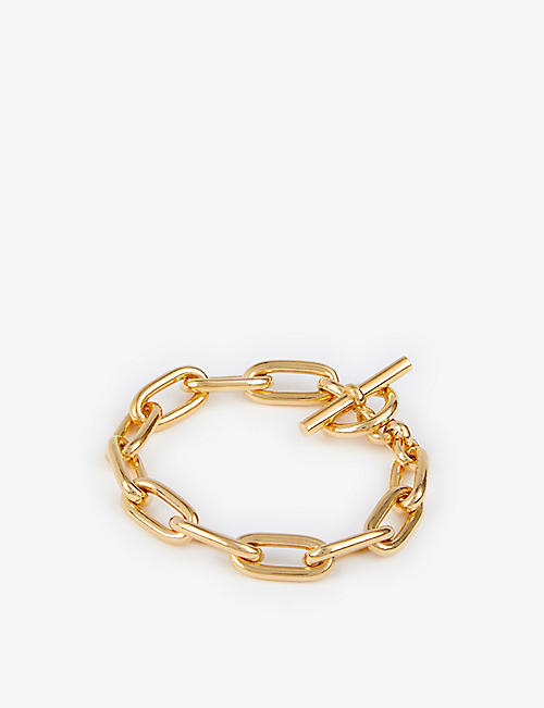TILLY SVEAAS: Oval-linked small yellow gold-plated brass bracelet
