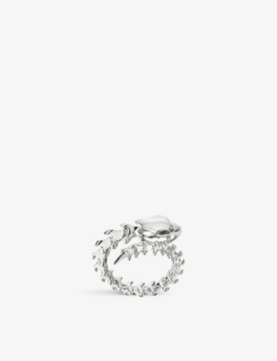 Shop Shaun Leane Womens Silver Serpent Trace Sterling Silver Wrap Ring