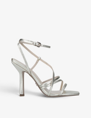 KG KURT GEIGER: Alexa metallic faux-leather heeled sandals