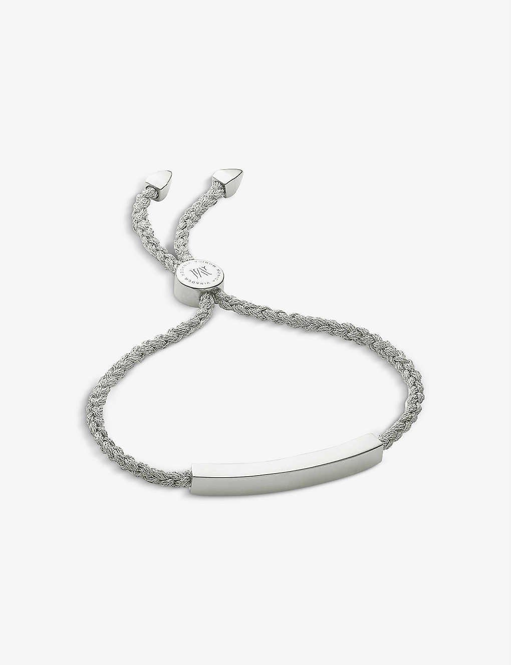 Shop Monica Vinader Women's Linear Sterling Silver Friendship Bracelet