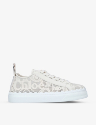 CHLOE: Lauren brand-motif lace trainers