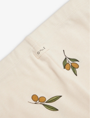 Organic Zoo Live-print Organic-cotton Leggings 0-36 Months Olive Print In Olive Print