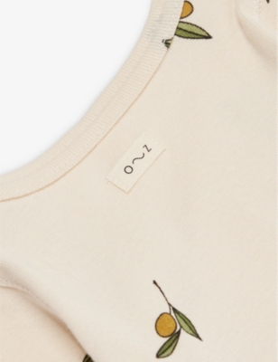 Organic Zoo Live-print Organic Cotton Bodysuit 0-12 Months Olive Pri In Olive Print