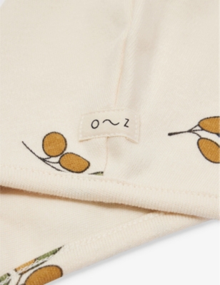 Organic Zoo Live Print Olive-print Cotton Bonnet 0 In Neutral