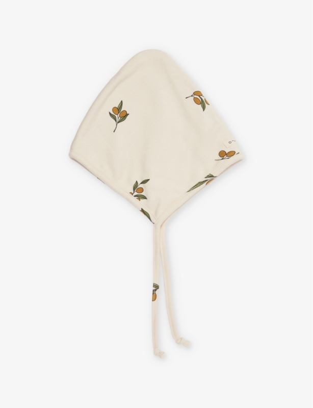 Olive-Print Cotton Bonnet 0-12 Months