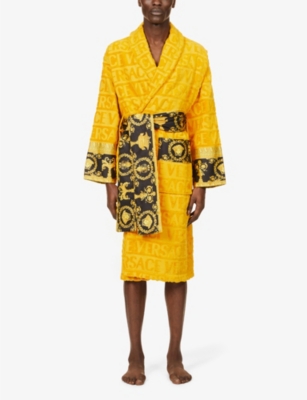 Versace Gold Allover Baroque 'I Heart Baroque' Robe