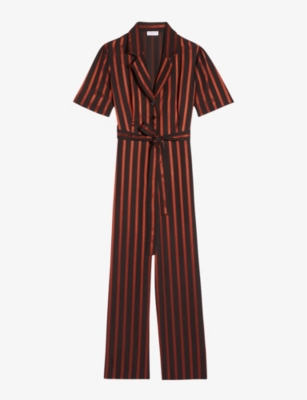 Stripe-woven flared ...