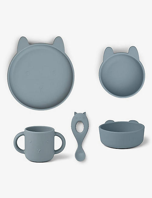 LIEWOOD: Vivi animal shape silicone tableware set of four