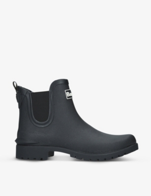 Barbour Wilton Rubber Chelsea Wellington Boots In Black