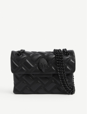 Kurt Geiger Kensington Mini Quilted Leather Shoulder Bag In Black