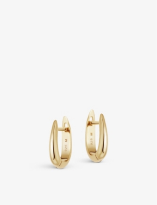 Missoma Womens Gold Plain Claw 18ct Gold-plated Vermeil Sterling Silver Huggie Earrings