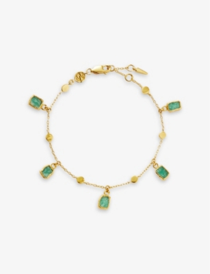MISSOMA: Lena 18ct yellow gold-plated vermeil and amazonite charm bracelet