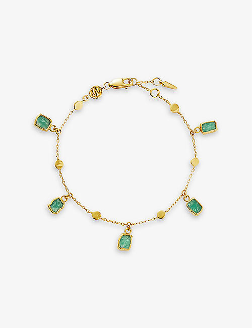 MISSOMA: Lena 18ct yellow gold-plated vermeil and amazonite charm bracelet