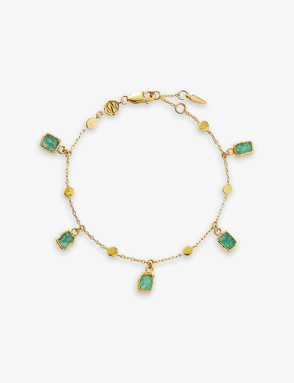 Shop Missoma Women's Gold Lena 18ct Yellow Gold-plated Vermeil And Amazonite Charm Bracelet