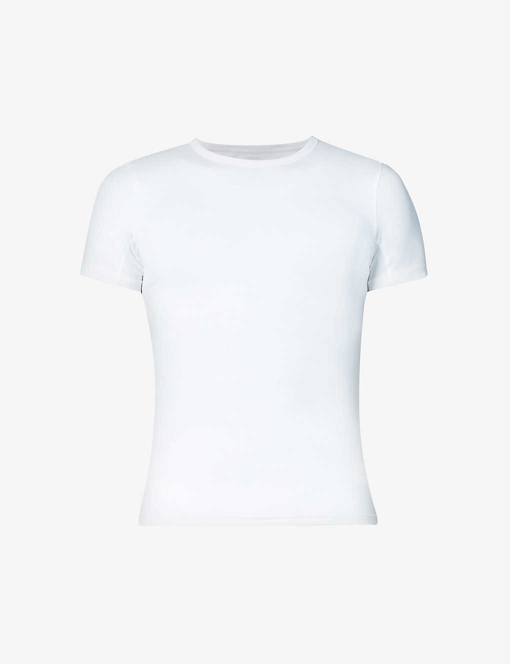 Spanx Sculpt Crewneck Fitted Stretch-cotton T-shirt In White