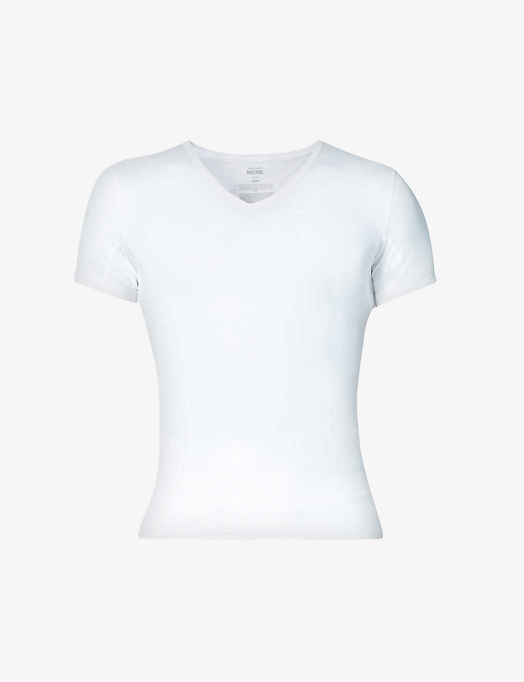 Spanx Sculpt V-neck Stretch-cotton T-shirt In White