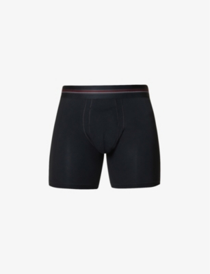 Spanx Sculpt Mid-rise Regular-fit Stretch-cotton Boxers In Black