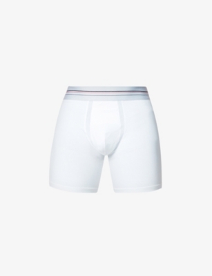 Spanx Sculpt Mid-rise Regular-fit Stretch-cotton Boxers In White