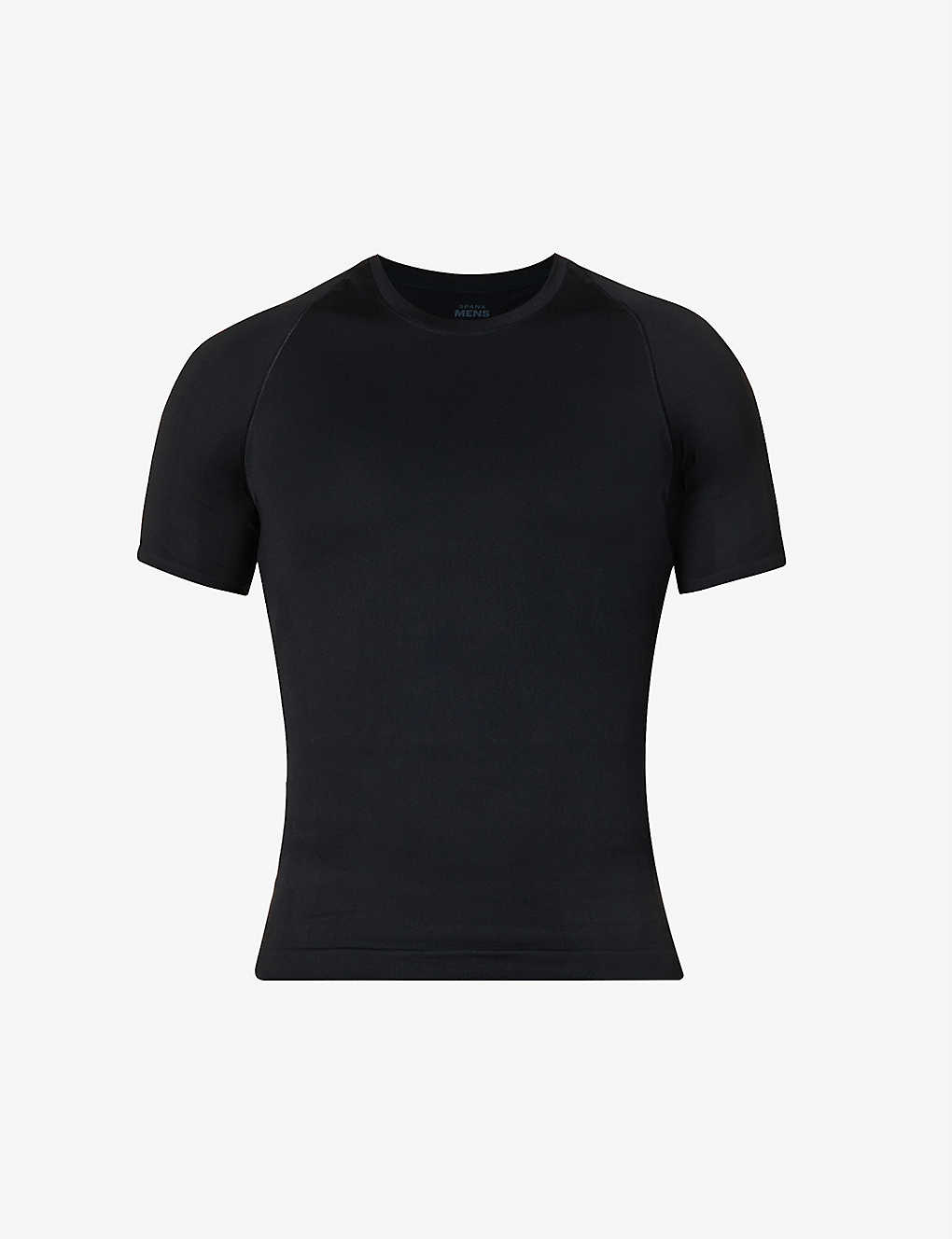 Spanx Ultra-sculpt Seamless Crewneck Stretch-jersey T-shirt In Black