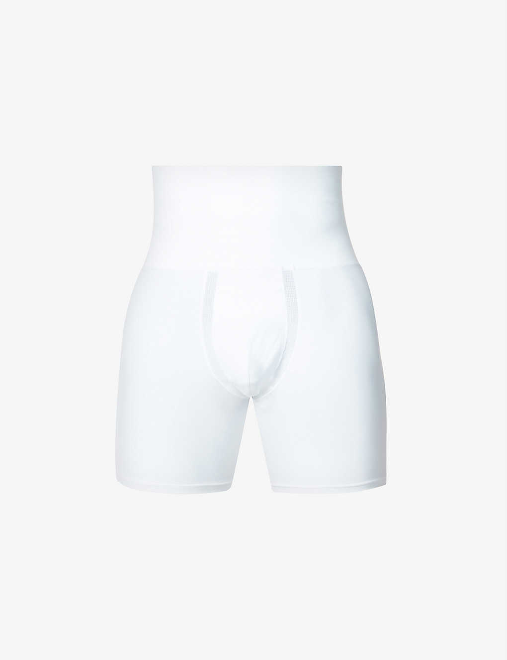Spanx Ultra-sculpt Shaping High-rise Slim-fit Stretch-cotton Boxers In White