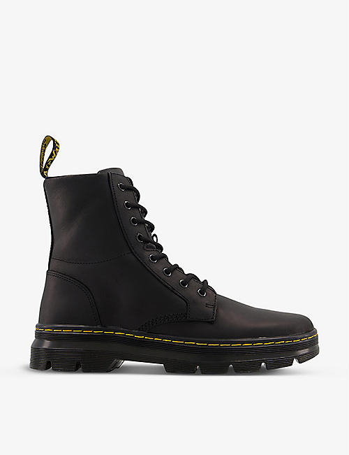 DR. MARTENS: Combs 8-eyelet waxed-canvas ankle boots