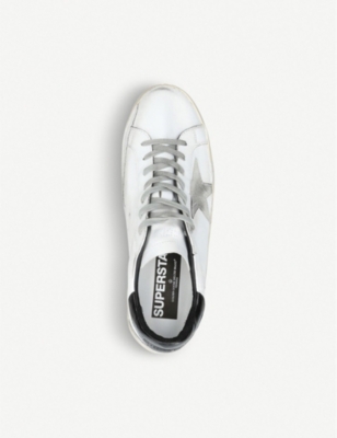 Women's Superstar distressed leather trainers