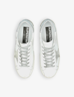 Golden Goose Super Star Leather Upper And Heel Suede Star And Spur In White