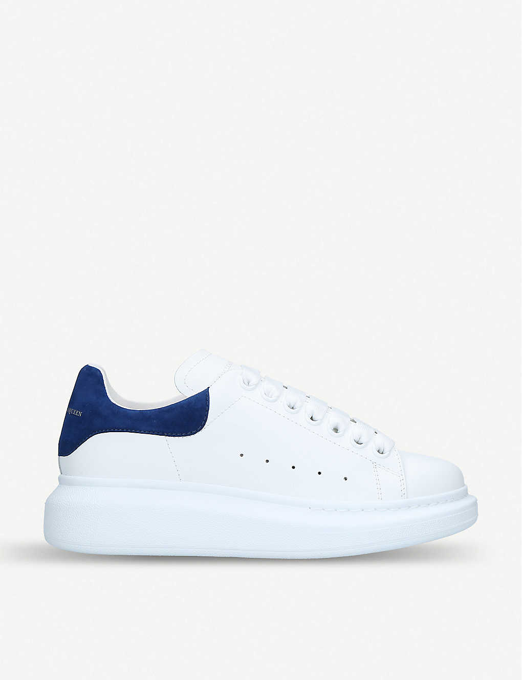 Alexander Mcqueen Men's White/blue Women's Show Leather Platform Trainers In Blue Other