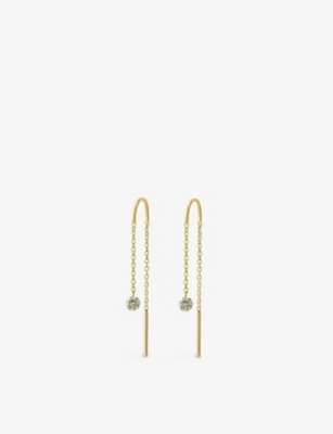 THE ALKEMISTRY THE ALKEMISTRY WOMEN'S YELLOW GOLD DRILLED DIAMONDS 18CT YELLOW-GOLD AND 0.16CT DIAMOND DROP EARRING,42744041