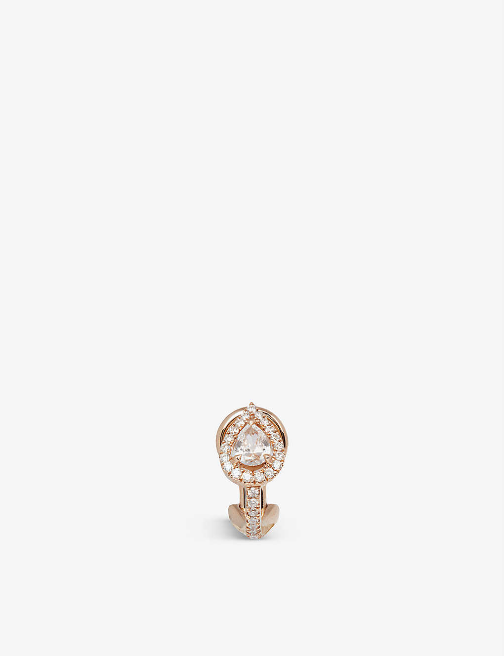 Messika My Twin 18ct Rose-gold And 0.25ct Pear-cut Diamond Single Clip Earring In Pink Gold