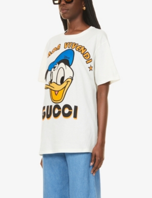 Gucci Womens Sunlight/mix Disney x Donald Duck Cotton-jersey T-Shirt XXXS