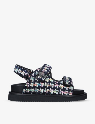 Kurt Geiger Womens Mult/other Orson Quilted Woven Sandals 6
