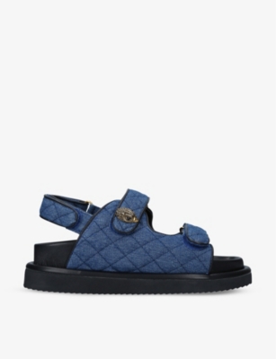 KURT GEIGER ORSON QUILTED WOVEN SANDALS,R03700134