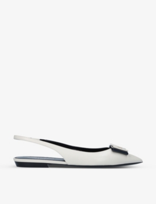 SAINT LAURENT Anais bow-embellished leather flats