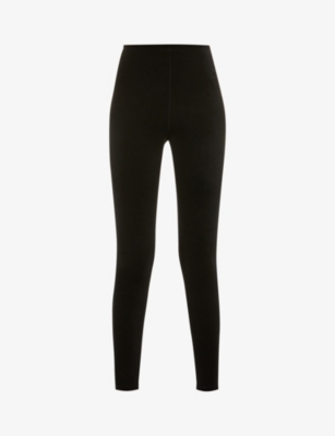 COMMANDO: High-rise elasticated-waistband velvet leggings