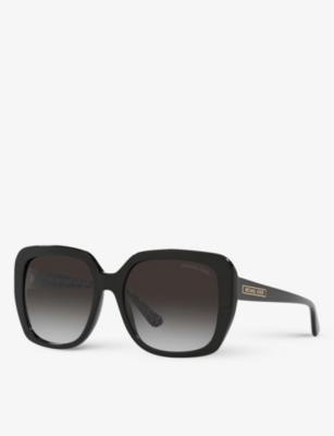 Shop Michael Kors Women's Black Mk2140 Manhasset Acetate Square Sunglasses