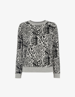 whistles leopard print sweatshirt