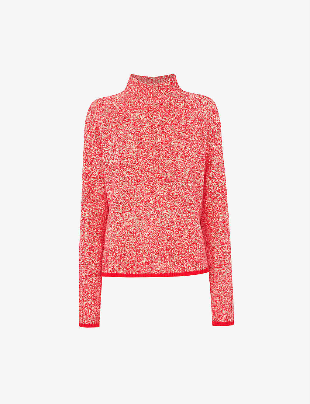 Whistles Funnel-neck Wool Jumper In Red/multi