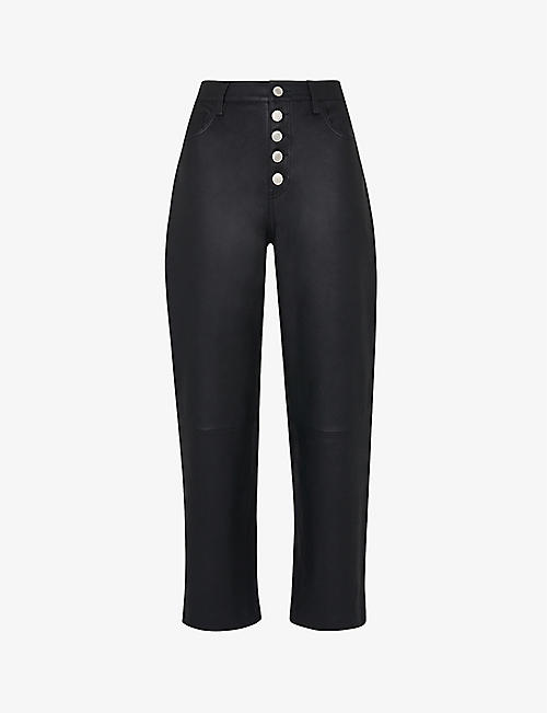 WHISTLES: High-waisted stretch leather trousers
