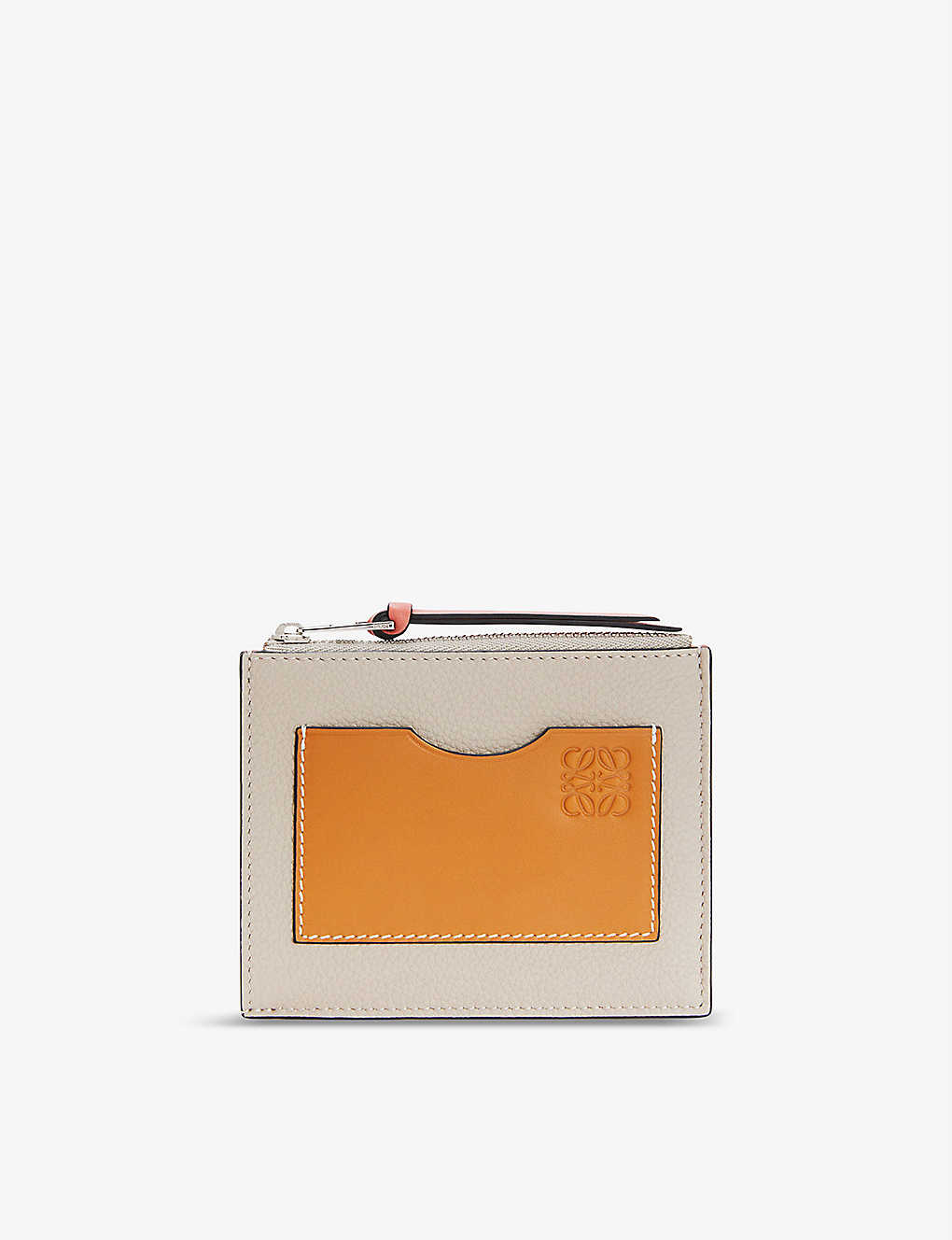 Loewe Six-card Leather Coin And Cardholder In Light Oat/honey
